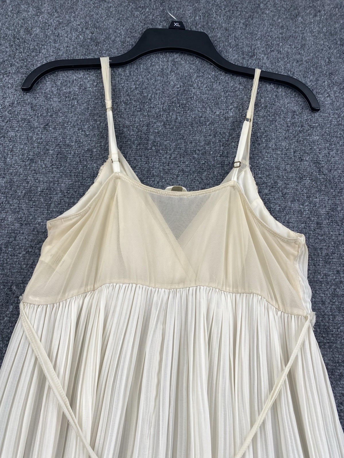 Flora Ivory Pleated Spaghetti Strap Maxi Dress