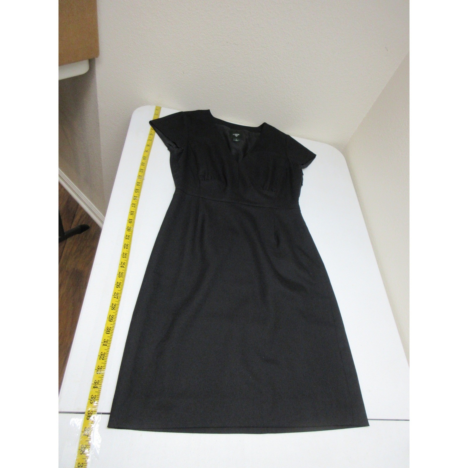 J Crew Dress Womens 6 Suiting Wool Sheath Classic Career Office City Zip Black