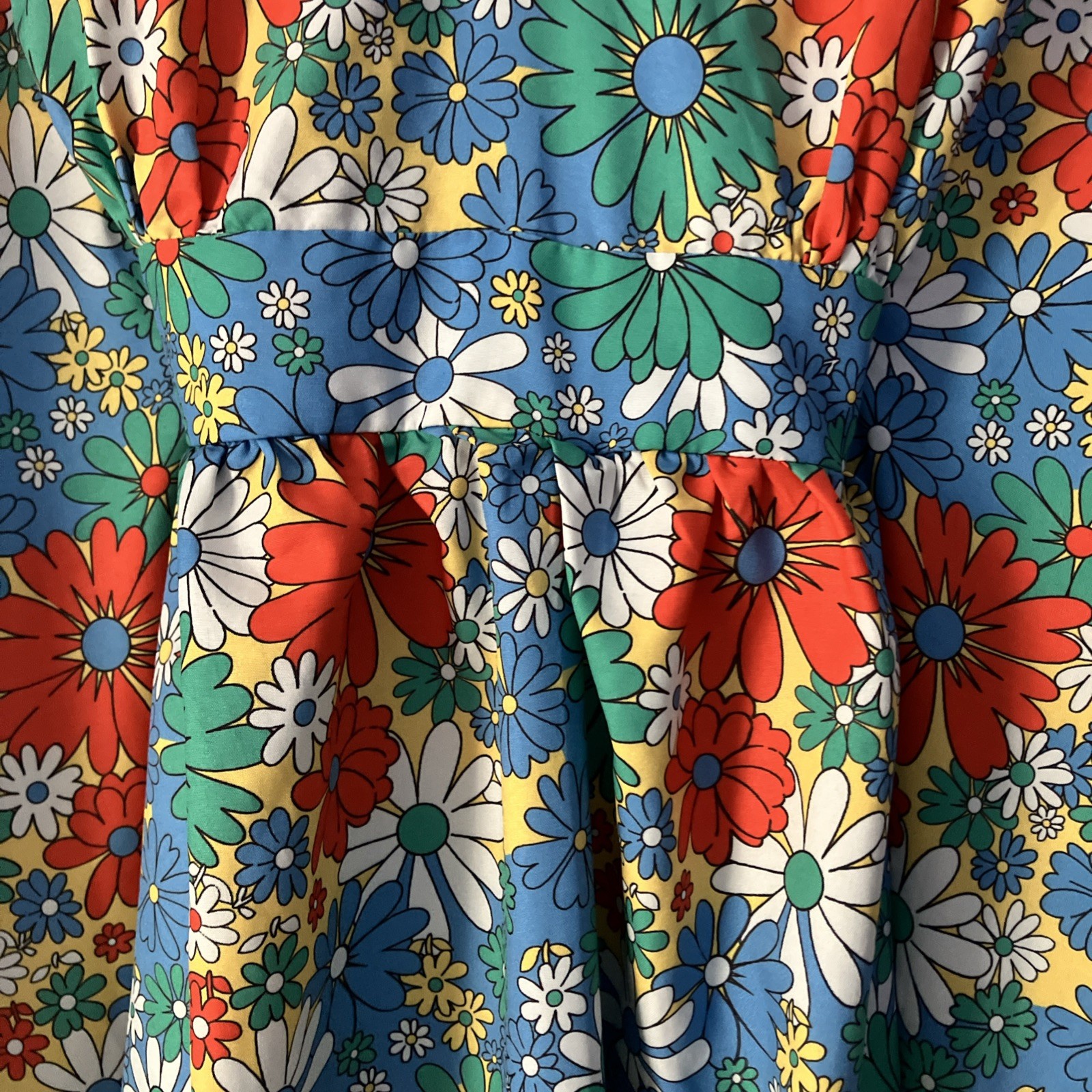NWOT “Unique Vintage” Brand Mod Floral Boho Kaftan Mu Mu Dress Sz OS Mrs Roper!