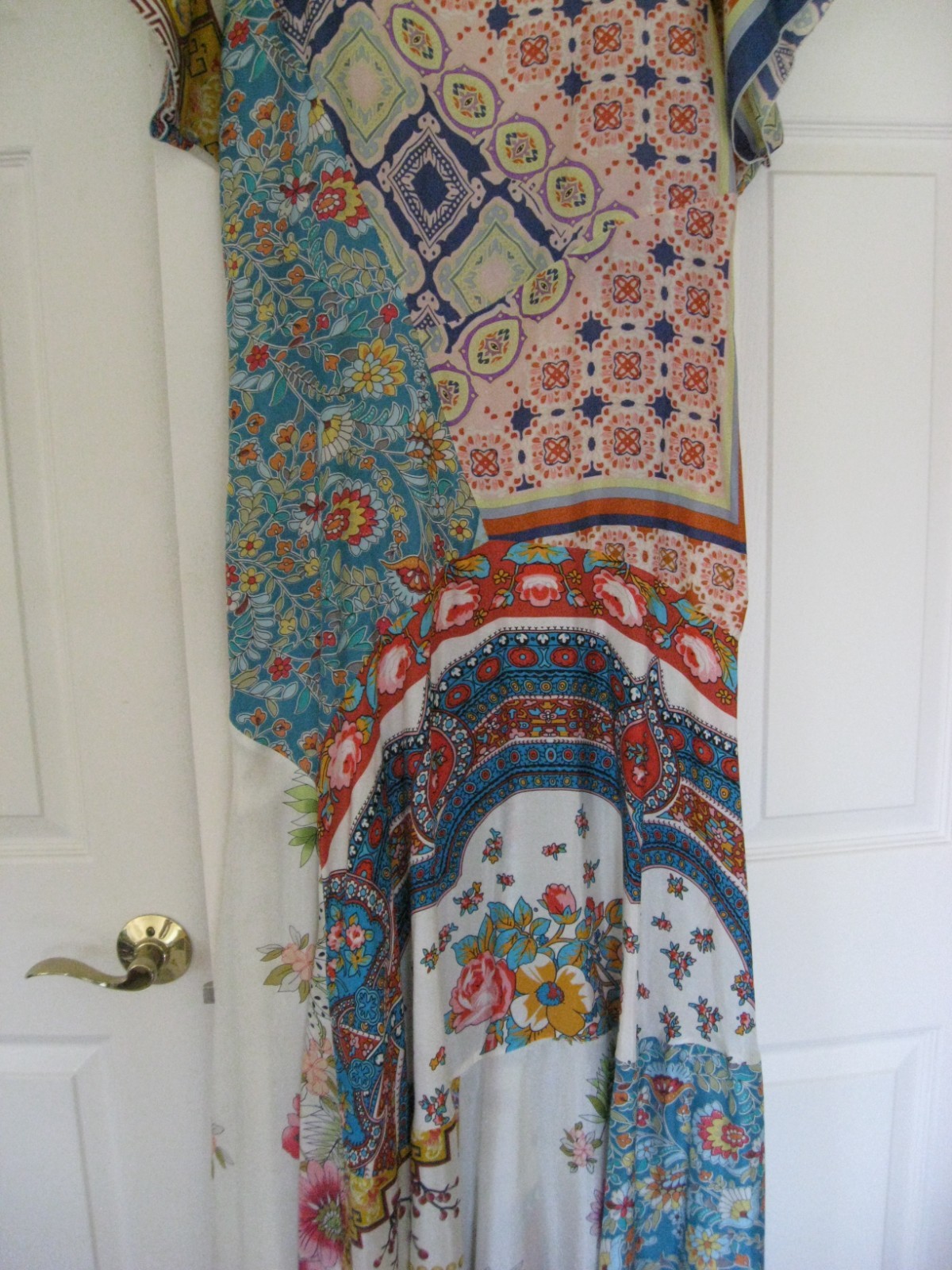 Pre Owned Johnny Was Patchwork Boho Maxi Dress Size M G2U