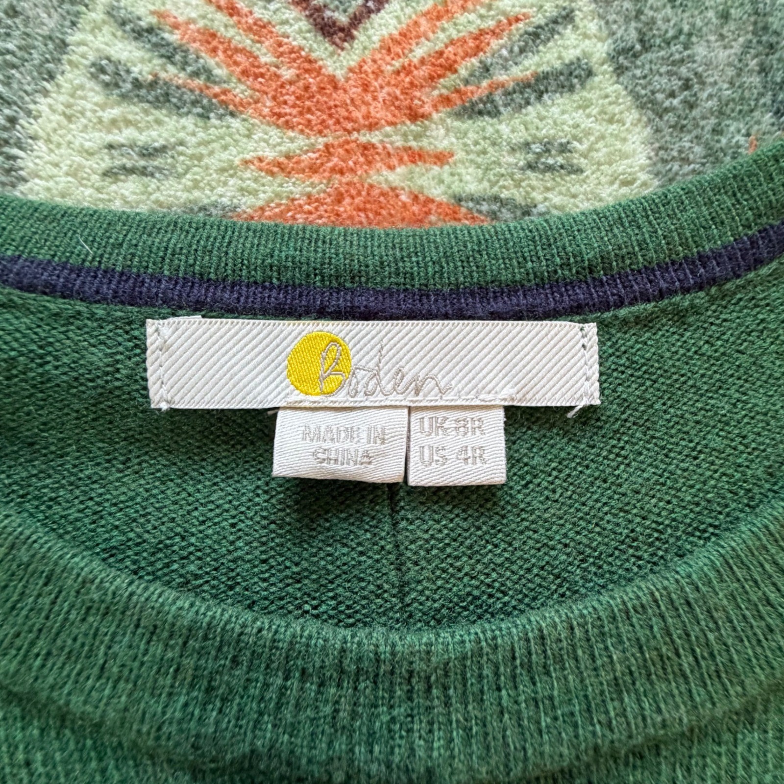 Boden Green Wool Cashmere Blend Puff Sleeve Knit Midi Dress US 4R D0359