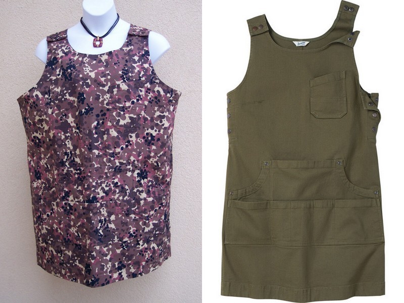 Duluth Trading Co NEW Flex Fire Hose Apron Dress XXL 2XL POCKETS Overalls plus?