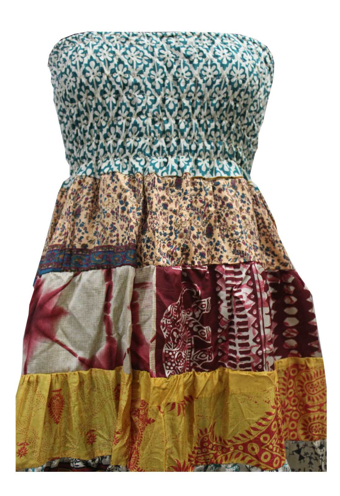 Silk Saree Long Maxi Dress Boho Hippie Clothes Beach Summer Gypsy Skirts Women