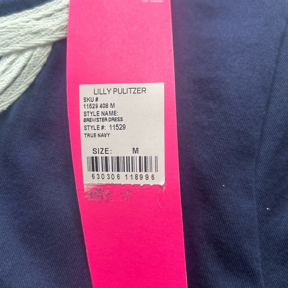 NWT Lilly Pulitzer Brewster Dress True Navy Sz M Nautical Resortwear Cruise
