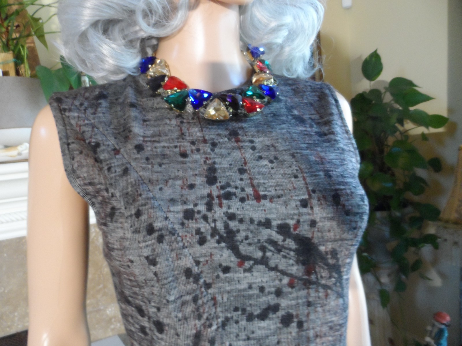 Bottega Veneta Gray Abstract Print Wool Knit Sheath Dress Size IT 40- US 4