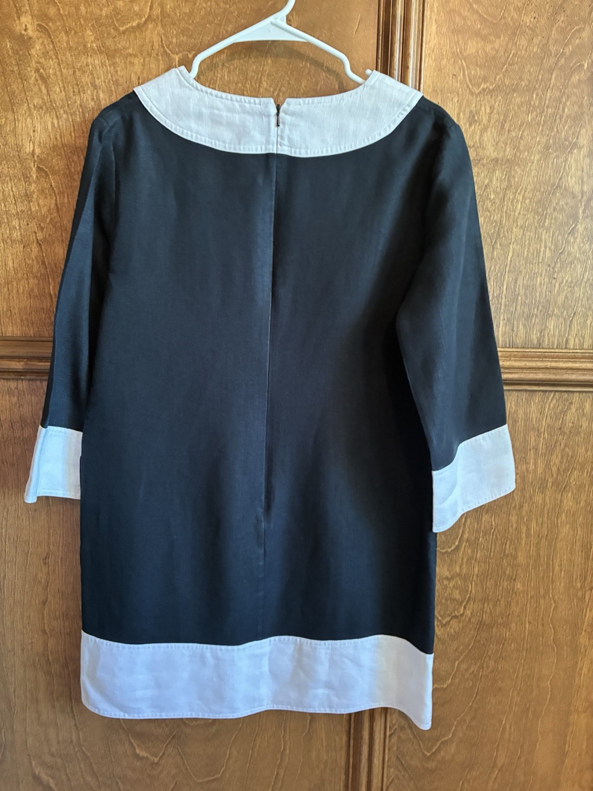Michael Kors, Black And Ivory Short Linen Tunic Caftan Size 8