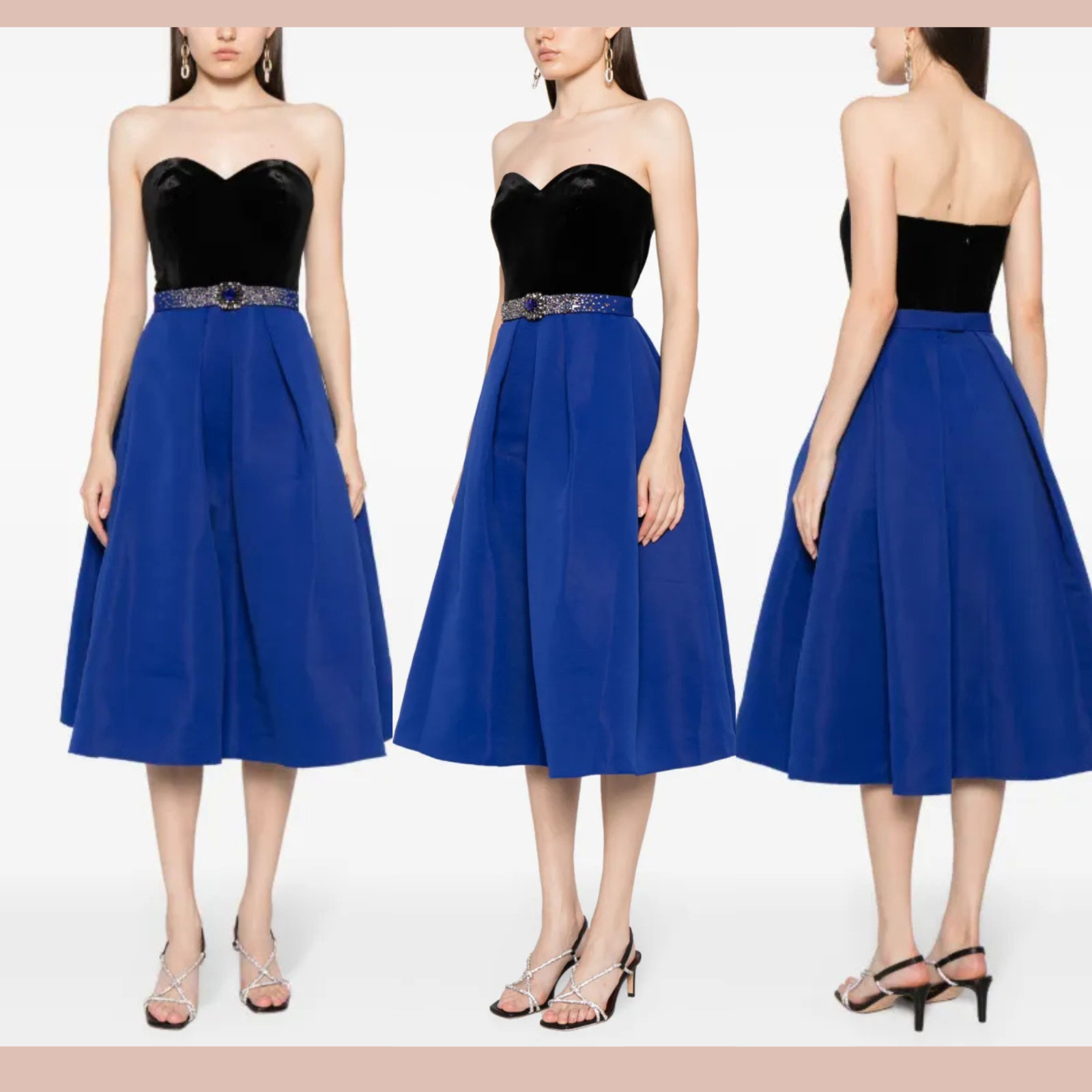 NWT $895 Sachin & Babi [ 6 ] Siobhan Embellished Velvet Faille Gown Black J1476