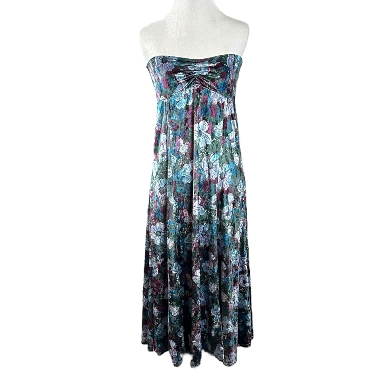 Free People Carpe Diem Convertible Maxi Skirt in Sea Glass XS NEW Mermaid Fairy