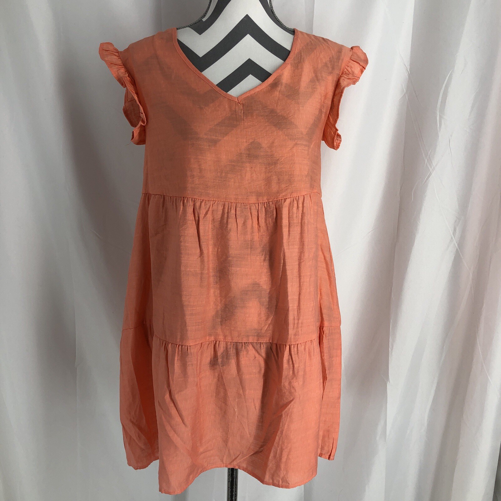 Doubleju Coral V Neck Flutter Sleeve Dress Size Small