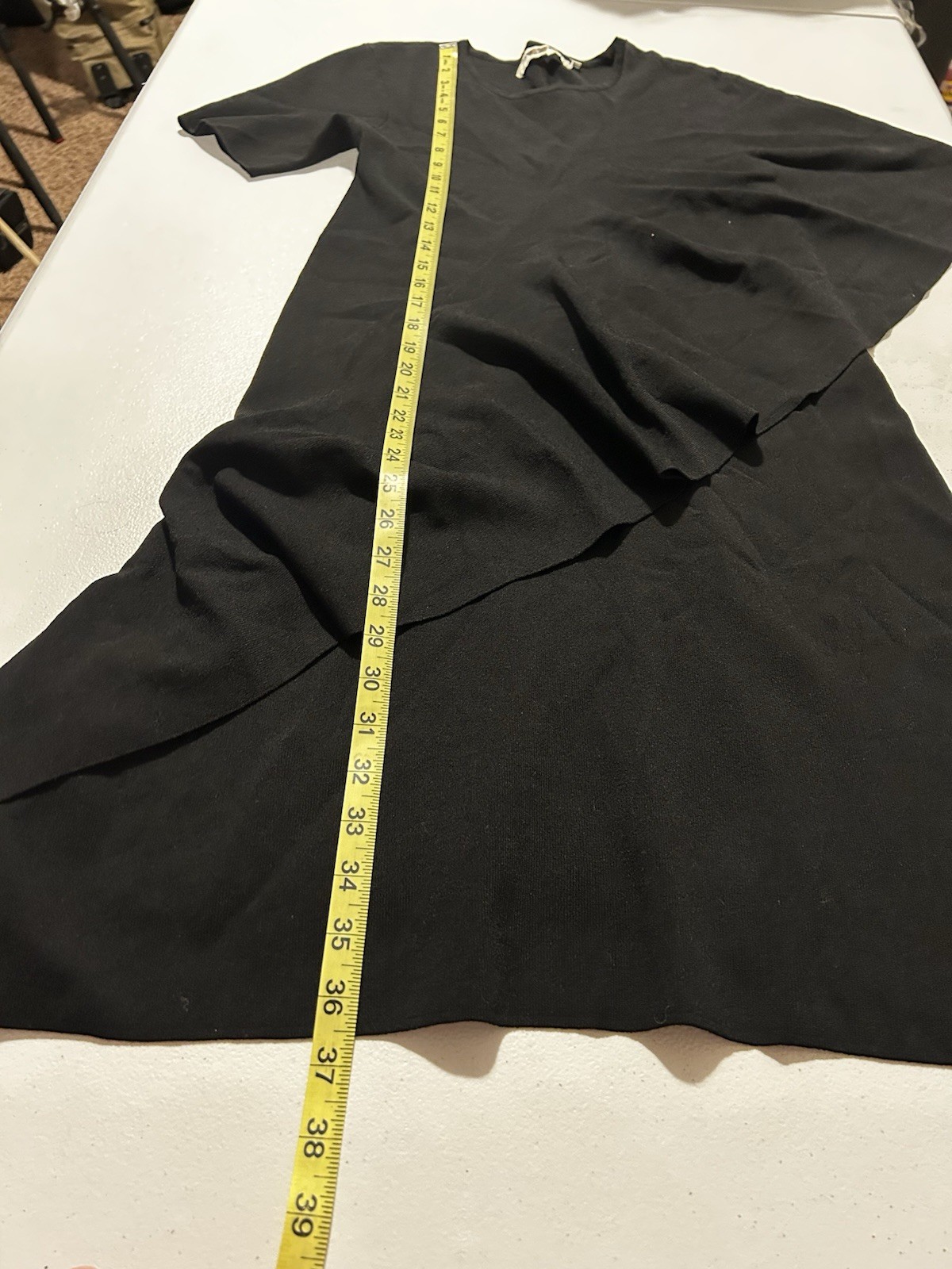 Opening Ceremony Asymmetrical Black Flounce Mini Dress Sz S EUC Quiet Luxe Chic