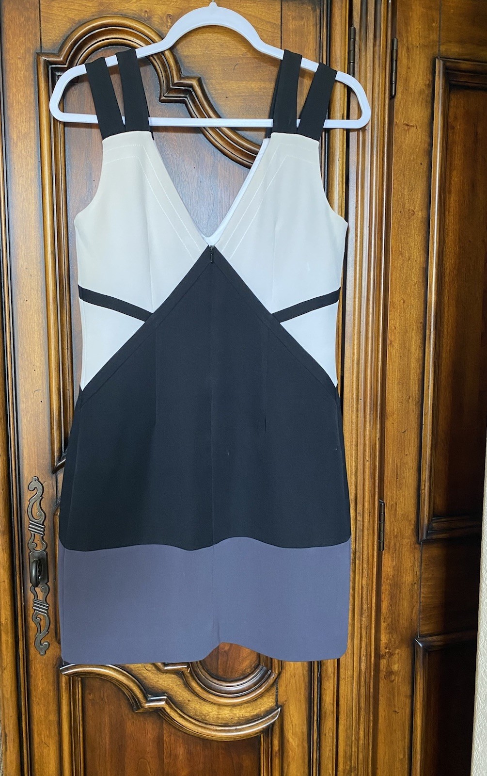 Jay Godfrey Nieman Marcus Sheath Dress Grayscale Color block Size 6 EUC