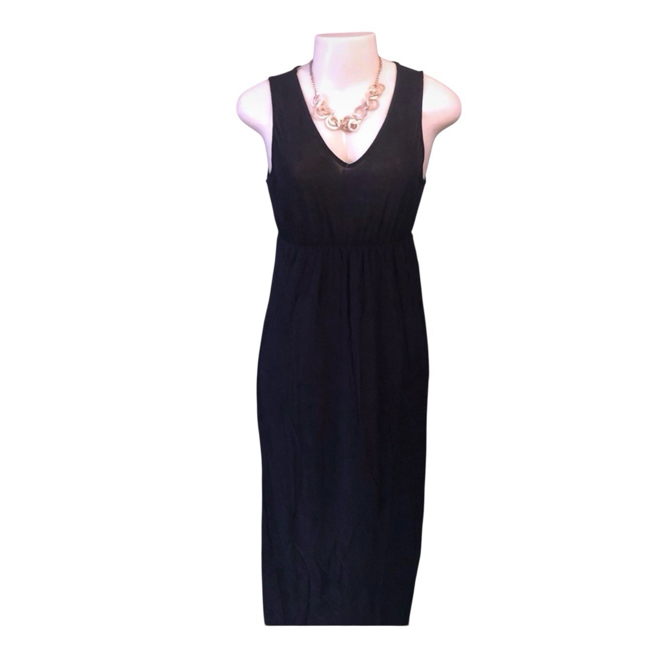 Women Maxi Dress Sz M Black Very Thin