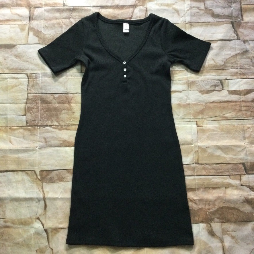 Alternative Apparel Kohls Womens Dress sz M Medium new Black Henley Top T-Shirt
