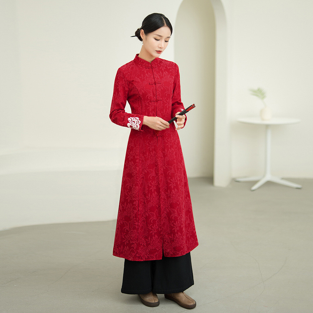 Chinese Tang Suits Women Zen Tea Suits Top Spring Autumn Cotton Linen Retro Coat