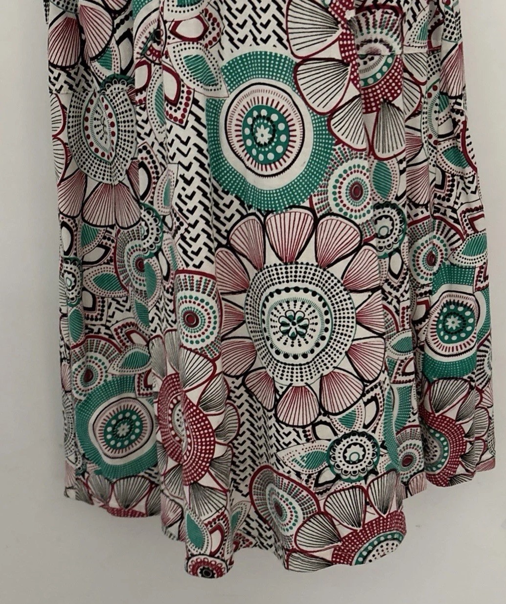 EUC Jayli Open Back Tie Halter Midi Dress Green Black Hippie Beach Boho M