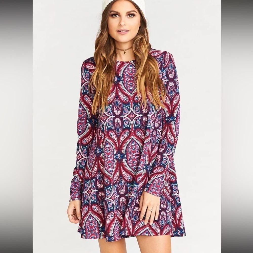 Show Me Your MuMu Small Harrison Babydoll Dress Paisley