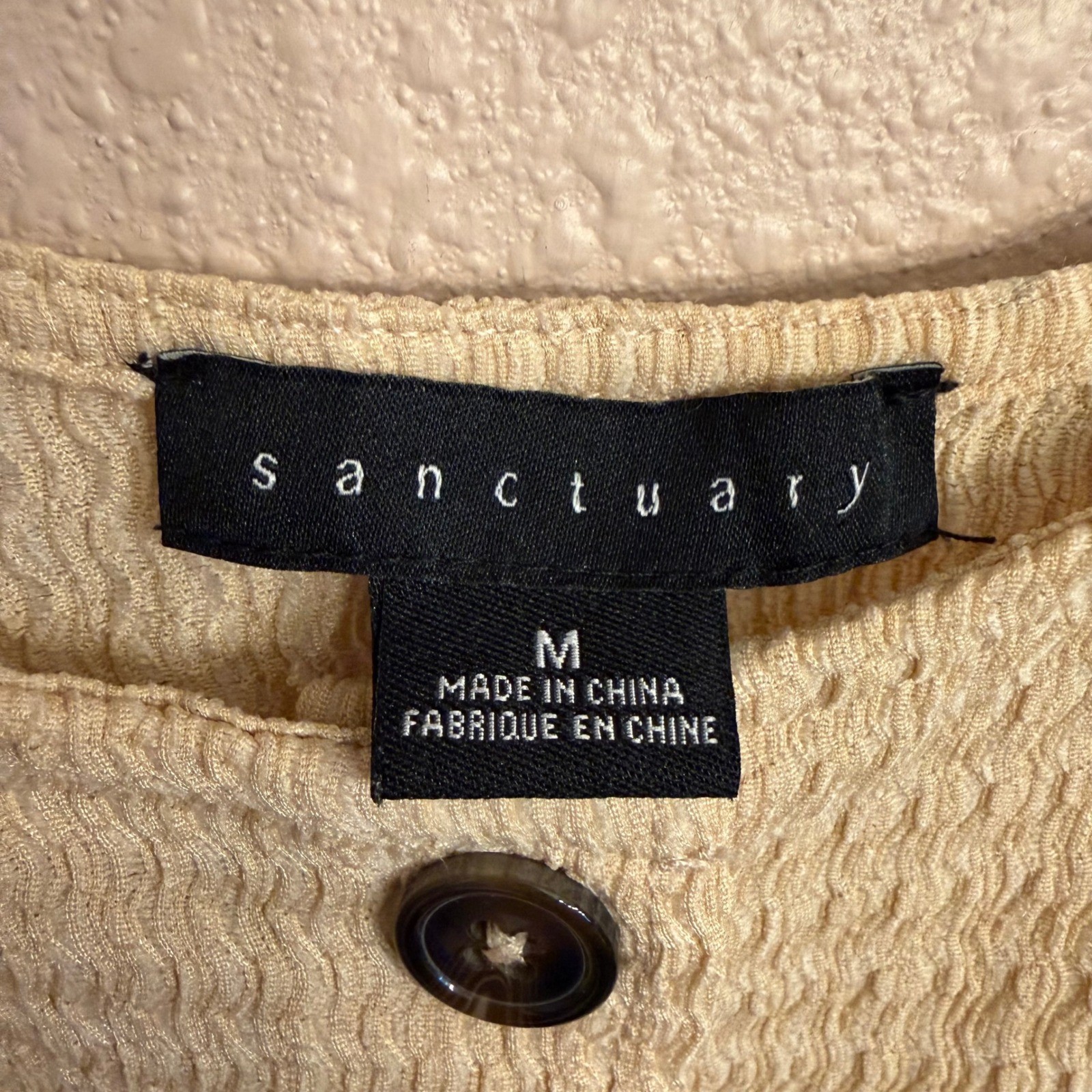 Sanctuary Womens Cream Textured Button Front Mini Dress CD1697NC1 Size M