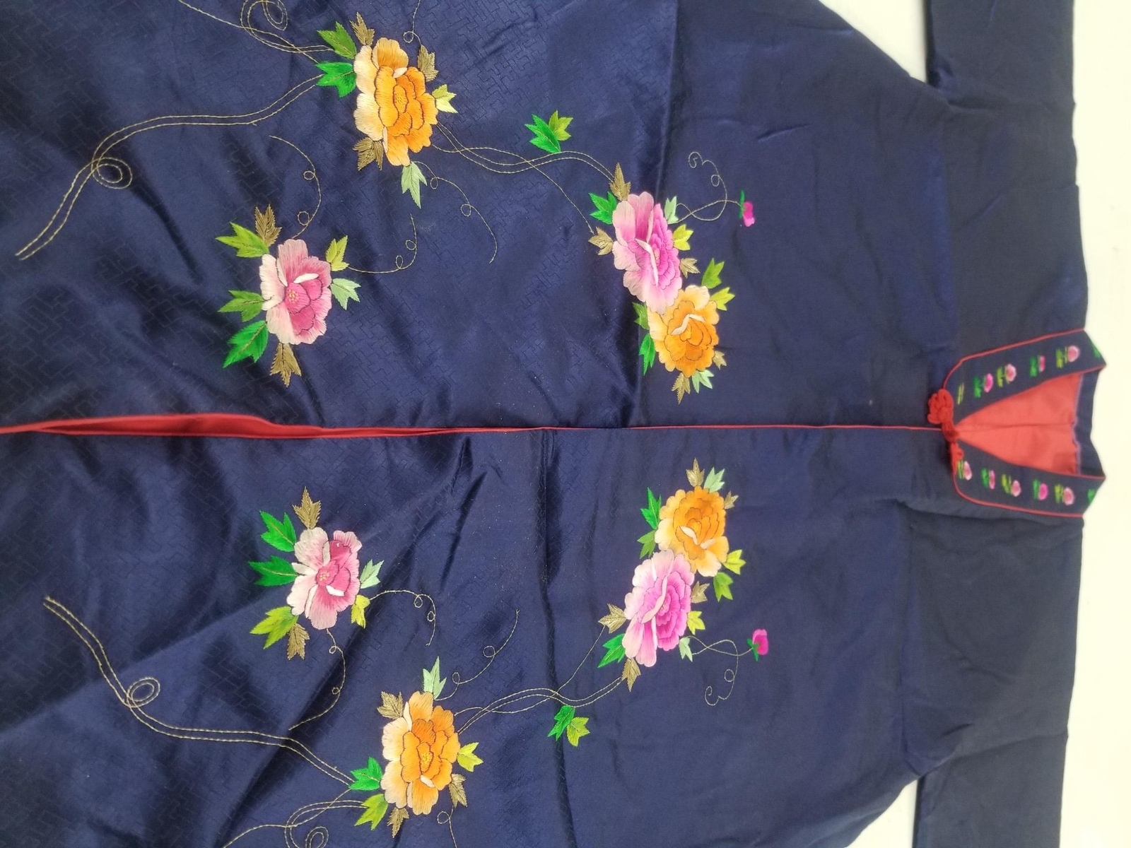 Vintage Traditional Korean Silk Brocade Embroidered Hanbok Jacket