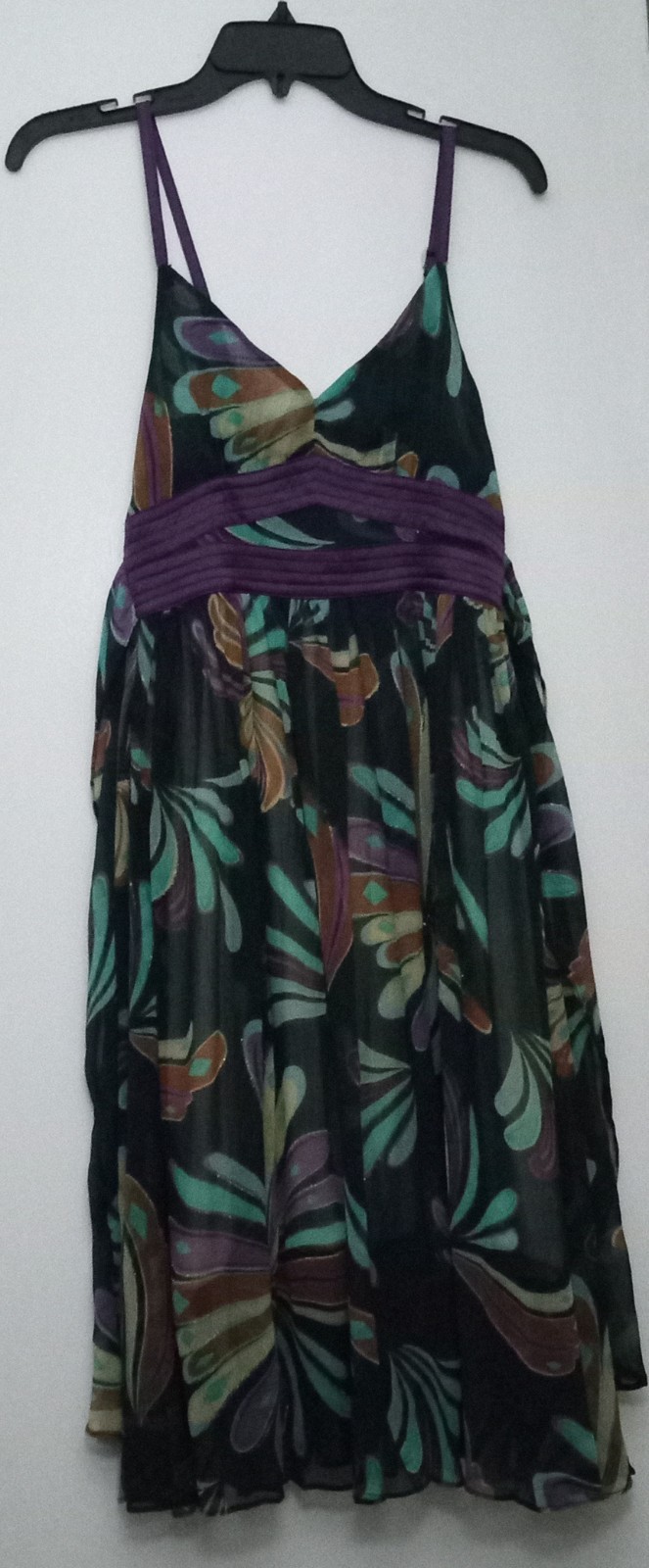 Katia Dark Green Floral Print with Tie In The Back Dress Size Small
