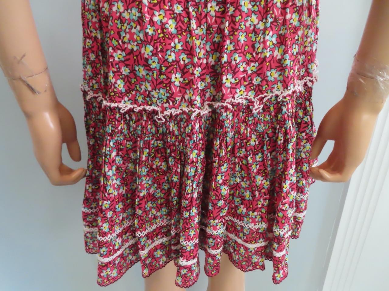 NWT Poupette St Barth Pink Paquerette Anais V Mini Dress Size L