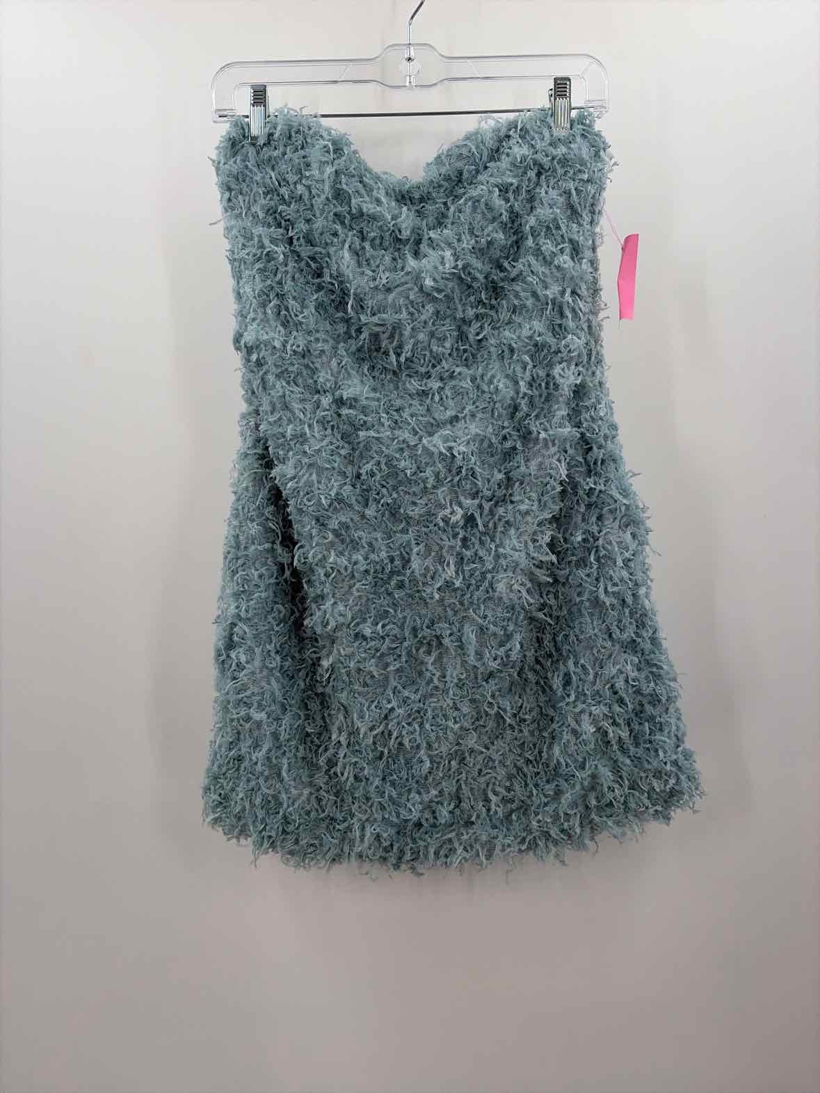 Pre-Owned extro&vert Blue Size 6 Knee Length Strapless Dress