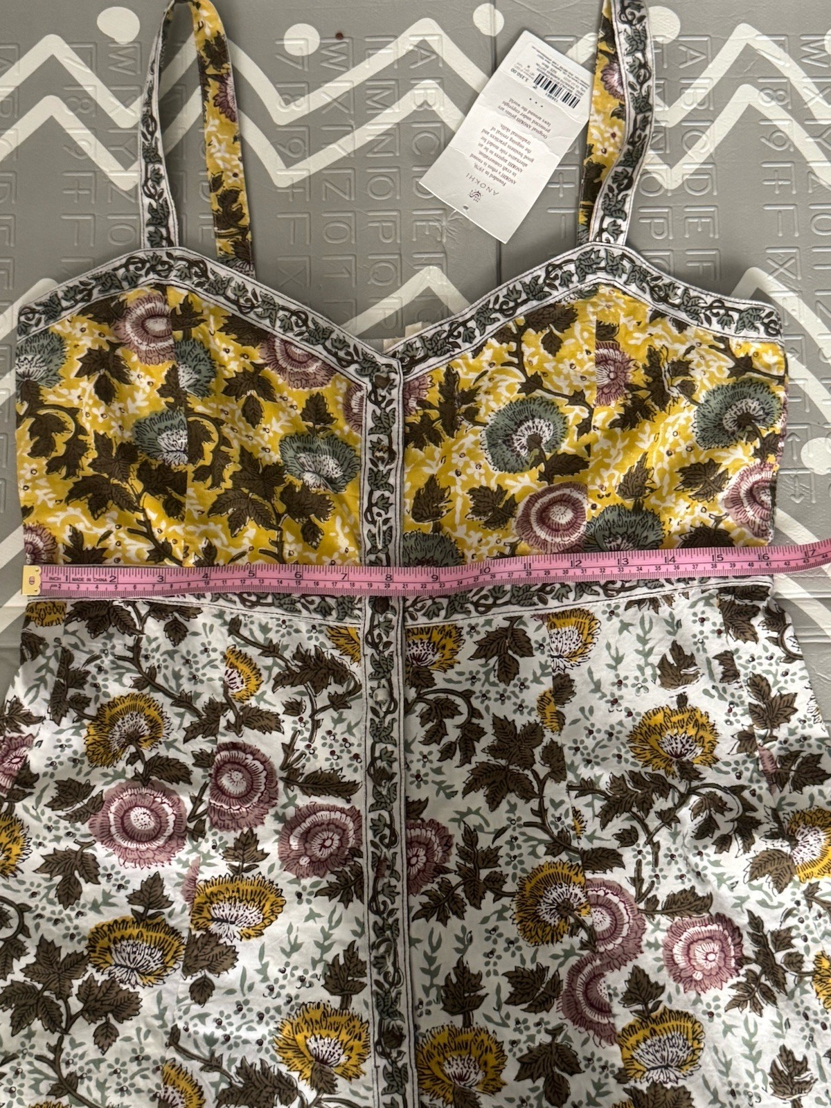 NWT Anokhi Sausalito Sundress Size M | Vibrant Floral Block Print Cotton