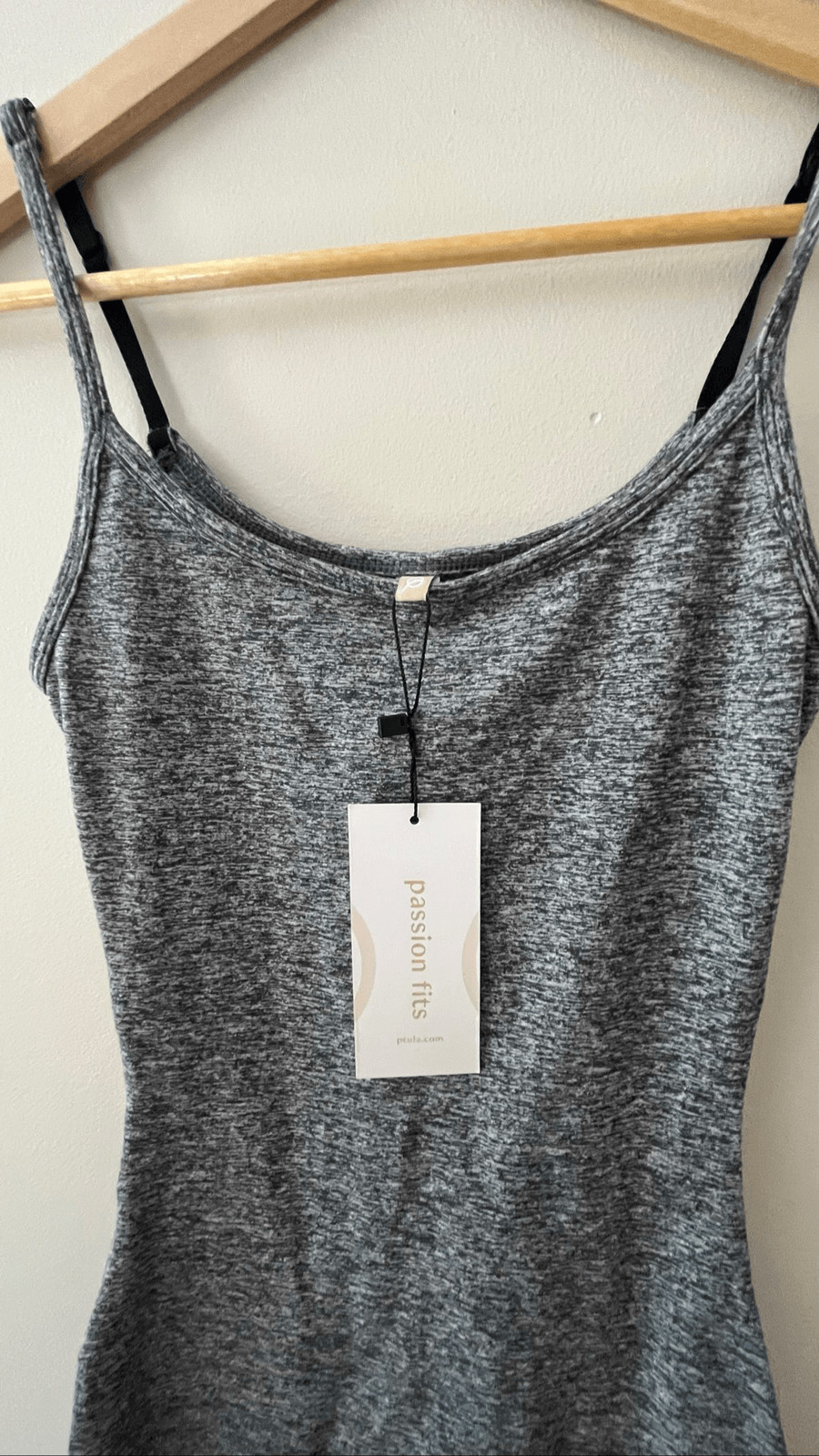 NWT P’tula Gray Marled Mini Dress – XXS – Bodycon Athleisure Spaghetti Strap