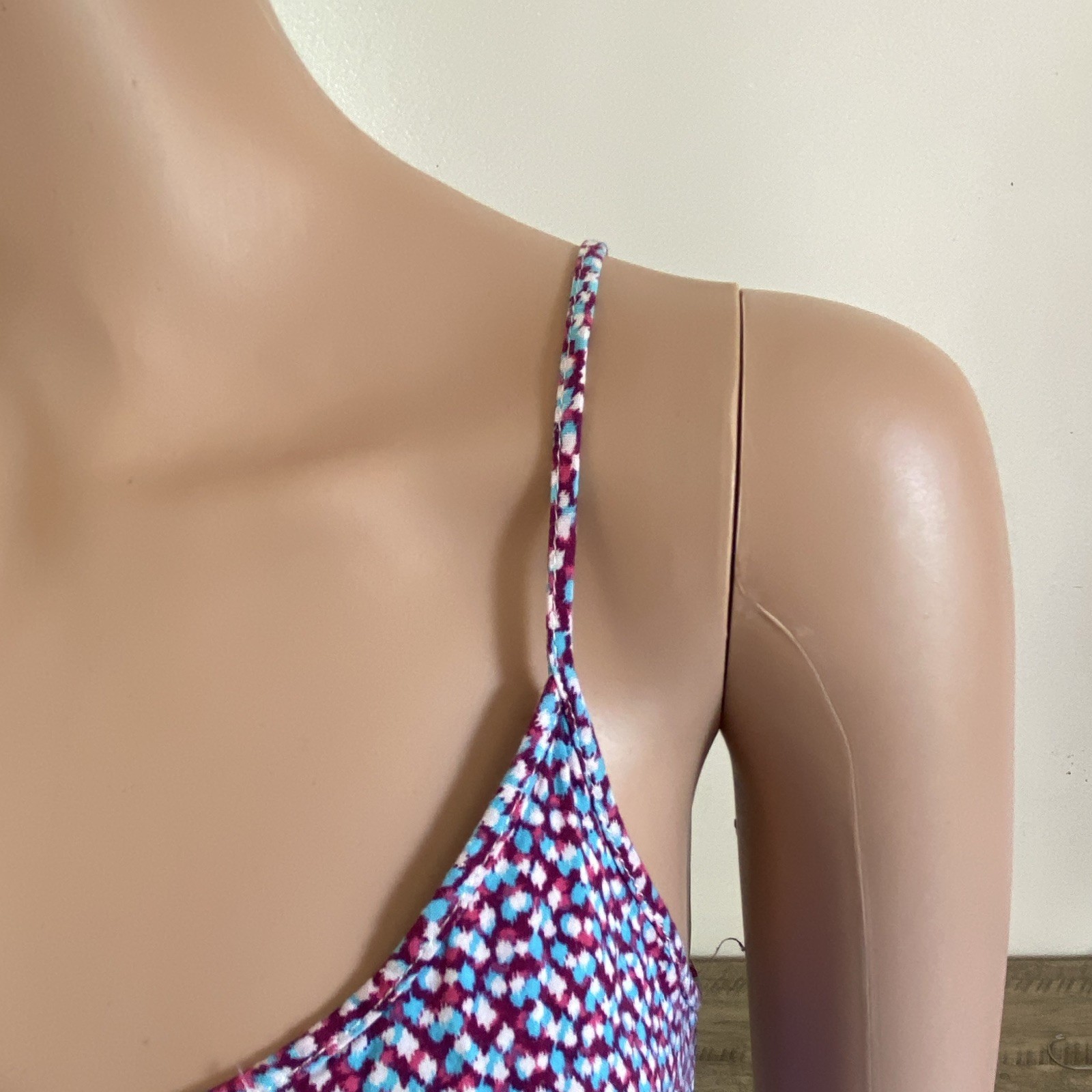 one clothing Purple Abstract Sundress Scoop Neck Strappy Sleeveless Short Size S