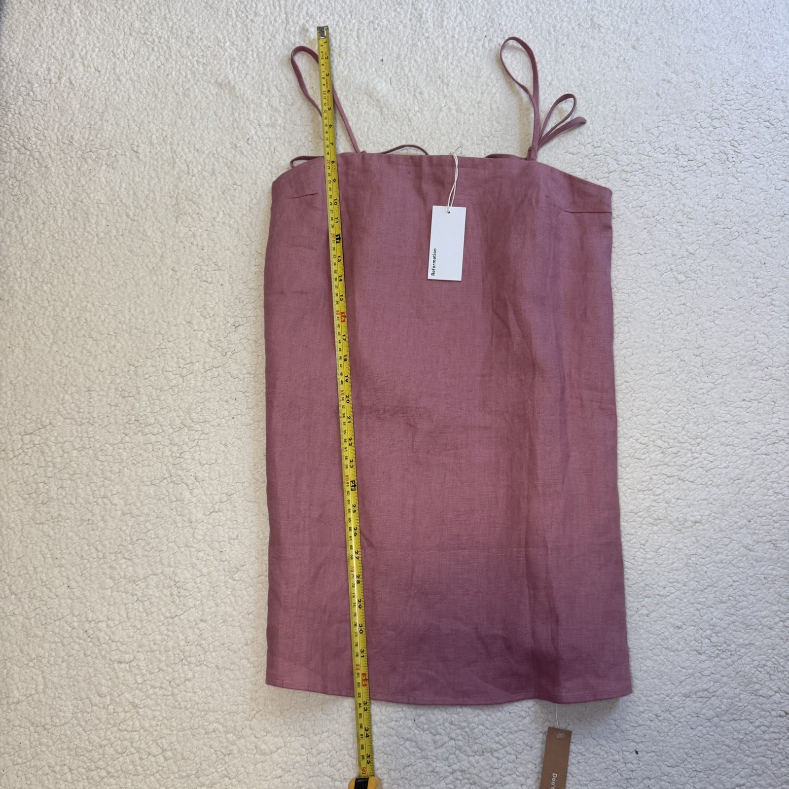NWT Reformation Aubree 100% Linen Dress ROSE PETALS Pink Mini Dress Size Small