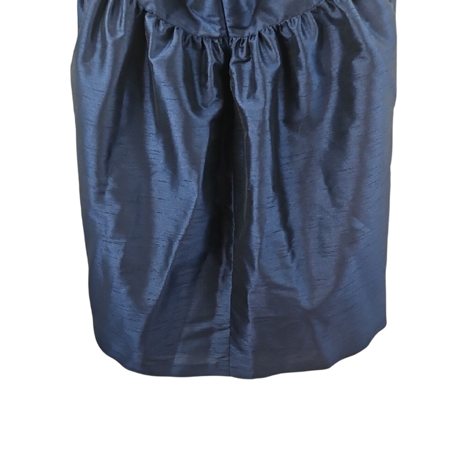 ALFRED SUNG Navy Ruffle Halter Tea-Length Dress Size 20