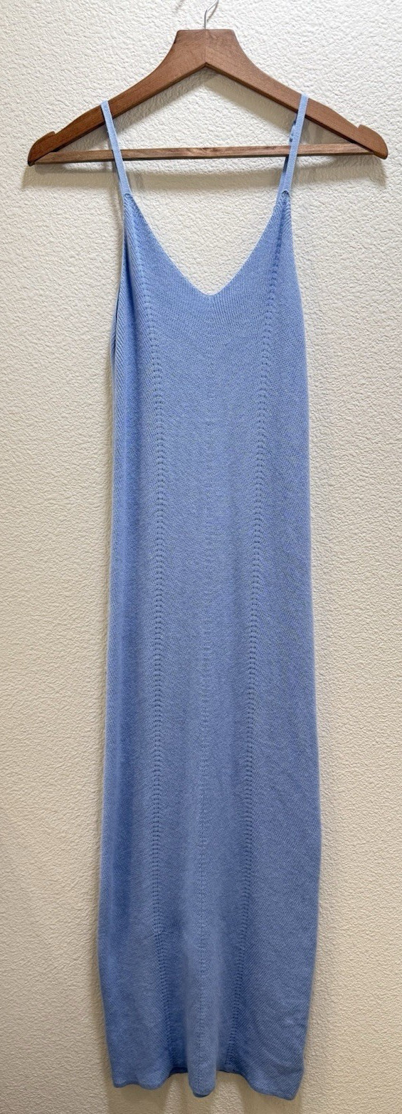 Freshman 1996 Knit Slip Dress Blue Maxi Length Womens Small