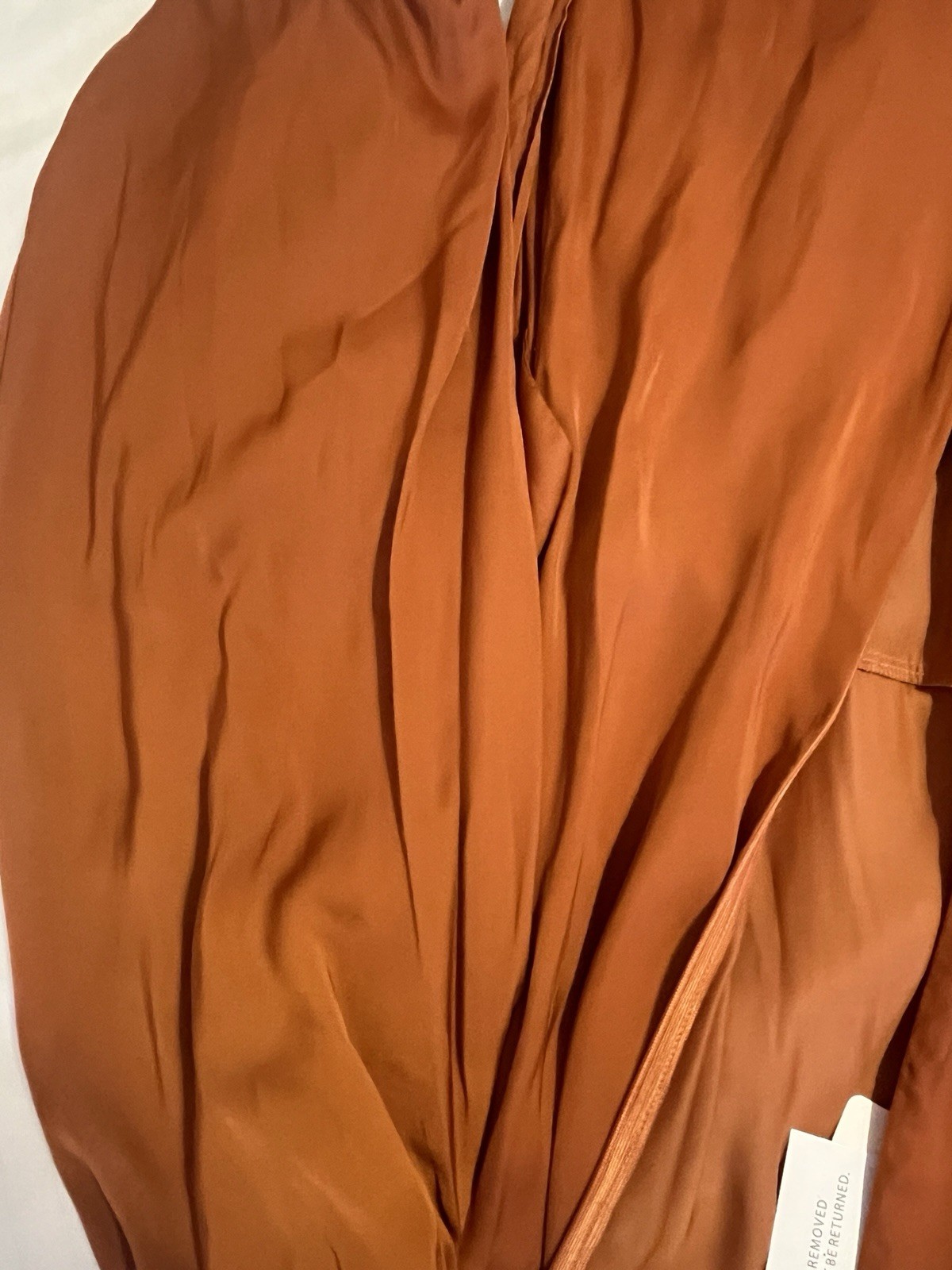 AmyLynn Kravitz Puff Sleeve Wrap Dress Burnt Orange RRP£85 Size S