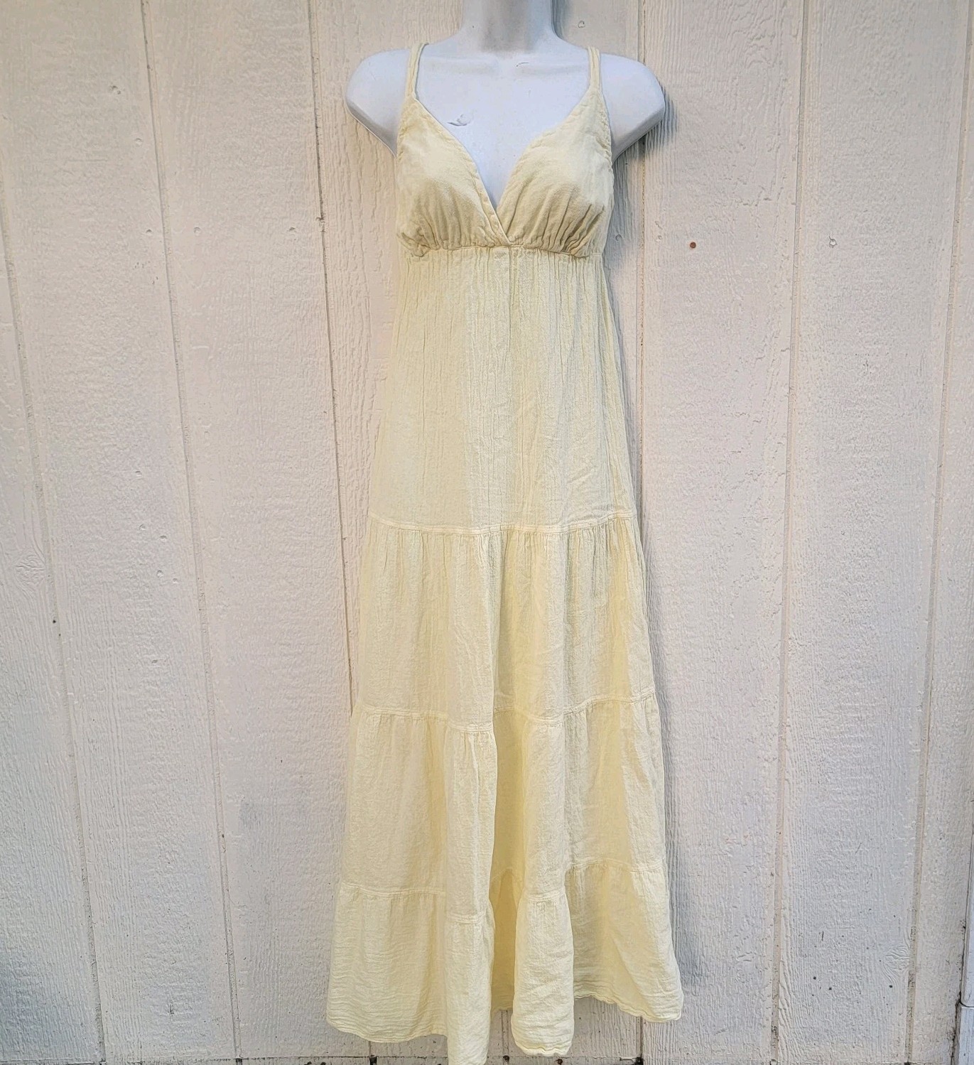 Seaspice Resort Wear Womens Maxi Dress Medium Yellow Coastal Vacation