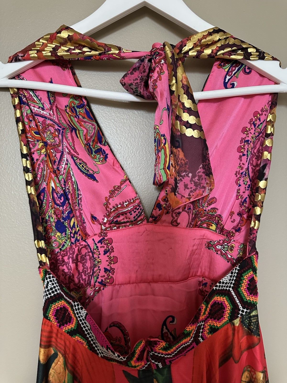 Boho Red Multicolor Embroidered Layered Maxi Dress Paisley
