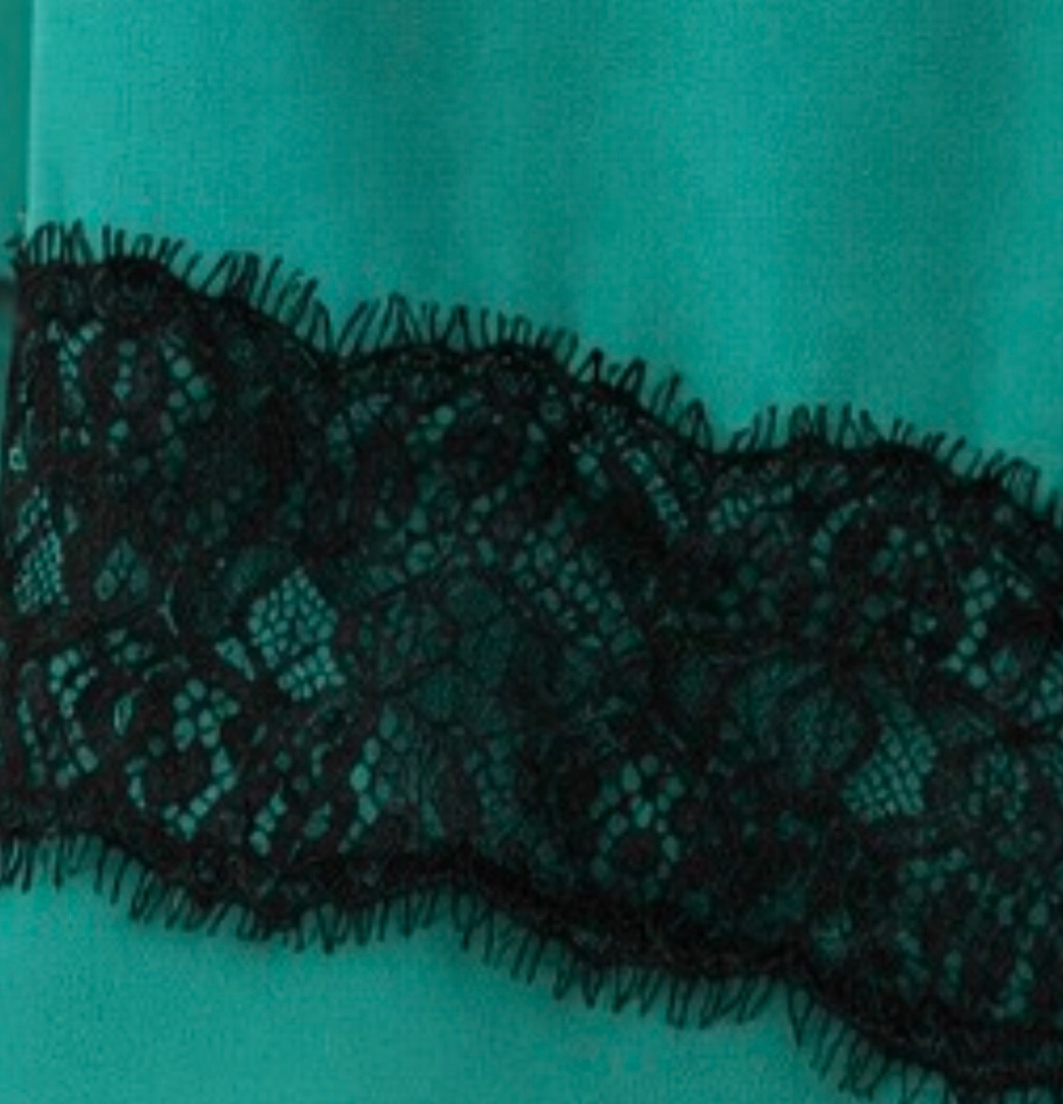 Enfocus Studio Mint Green Chiffon Shift Dress with Black Lace Hem – Size 8