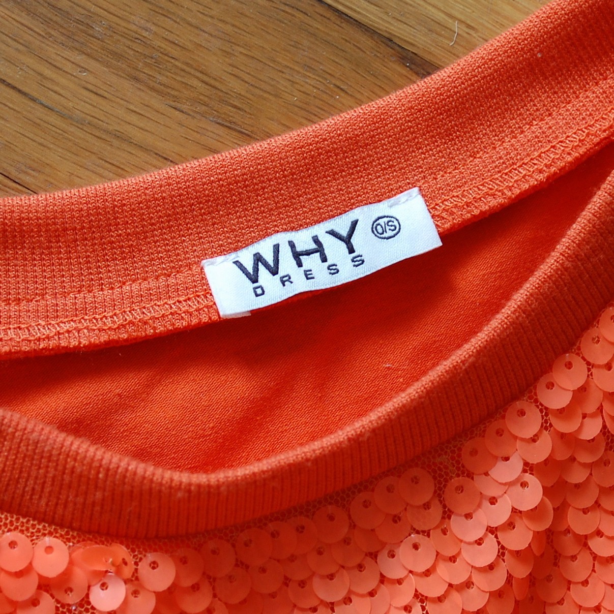 Why Dress One Size Clemson Tigers Orange Sequin Shirt Dress College Game Day J3