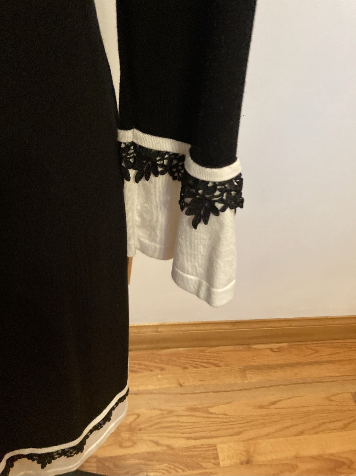 Calvin Klein size large black with white trim long sleeve dress Fall Winter