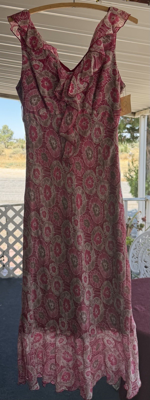Jonathan Martin Studio 100% Silk Dress Y2K Boho SZ 8