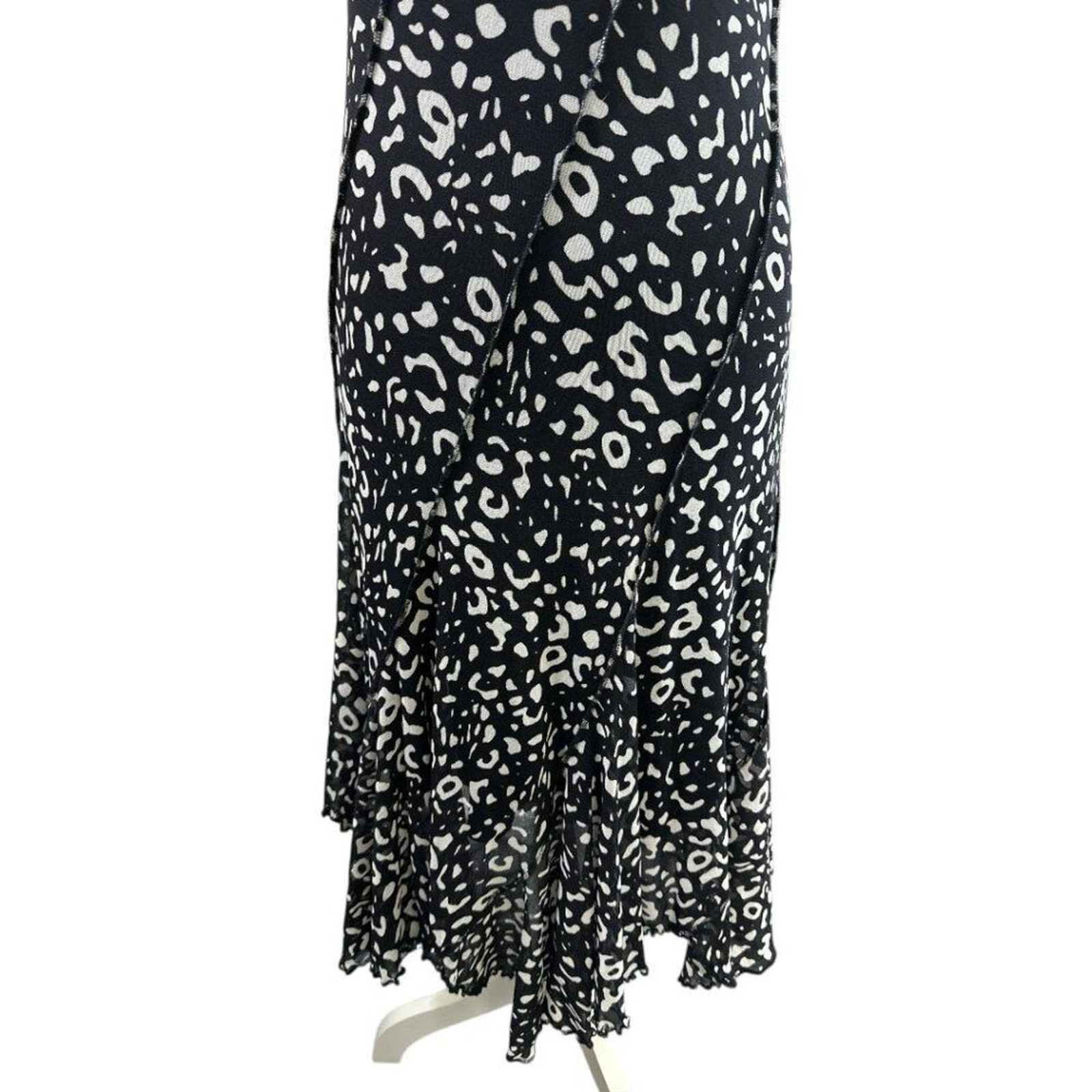 Fuzzi Animal Print Swing Dress Short Sleeve Mesh Stretch Knit Italy Women’s sz S