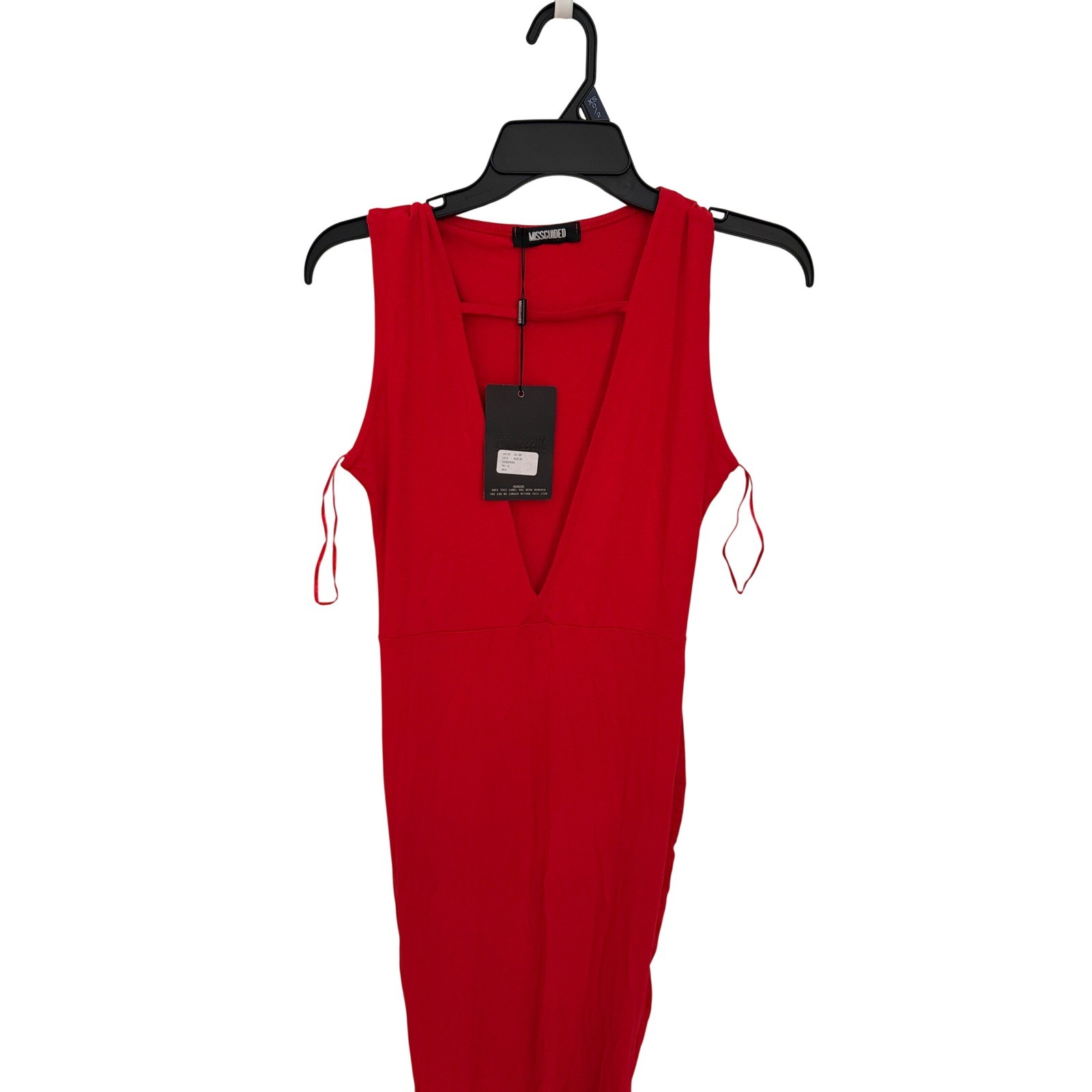 Missguided Red Deep V-Neck Sleeveless Bodycon maxi Dress DE902924 US 6 NWT
