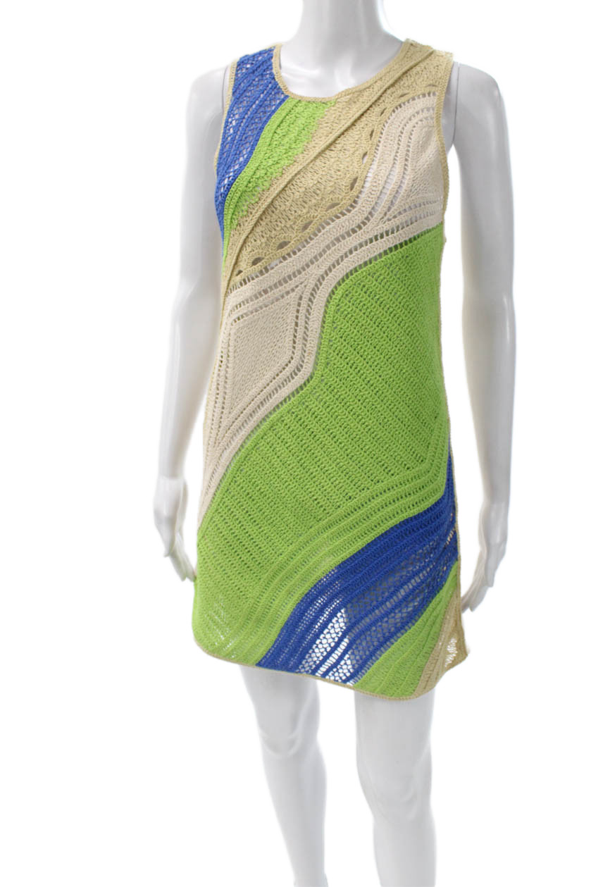 Zara Womens Sleeveless Shift Tank Dress Beige Polyester Size S