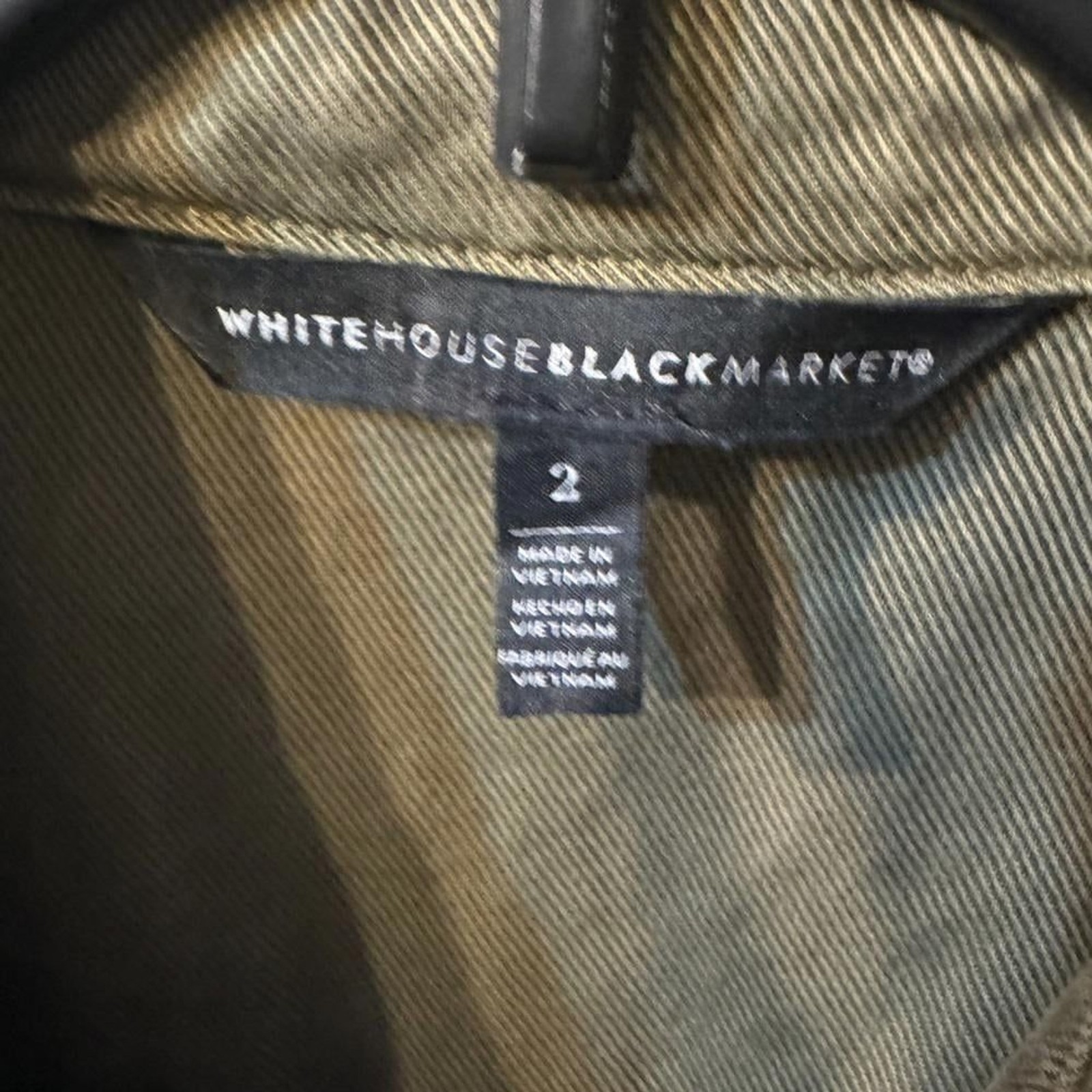 White House Black Market GREEN UTILITY SHIRT DRESS US 2
