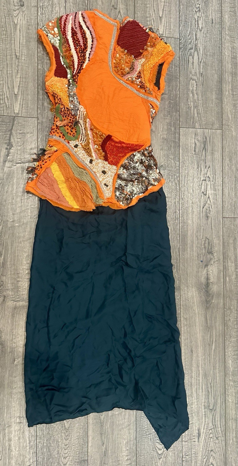 ZARA ATELIER BEADED DRESS LIMITED EDITION ORANGE NWT Size Small
