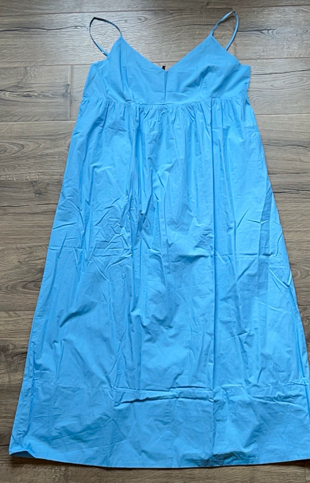 Quince Women’s Blue Solid V-Neck Adjustable Strappy Midi Dress XL