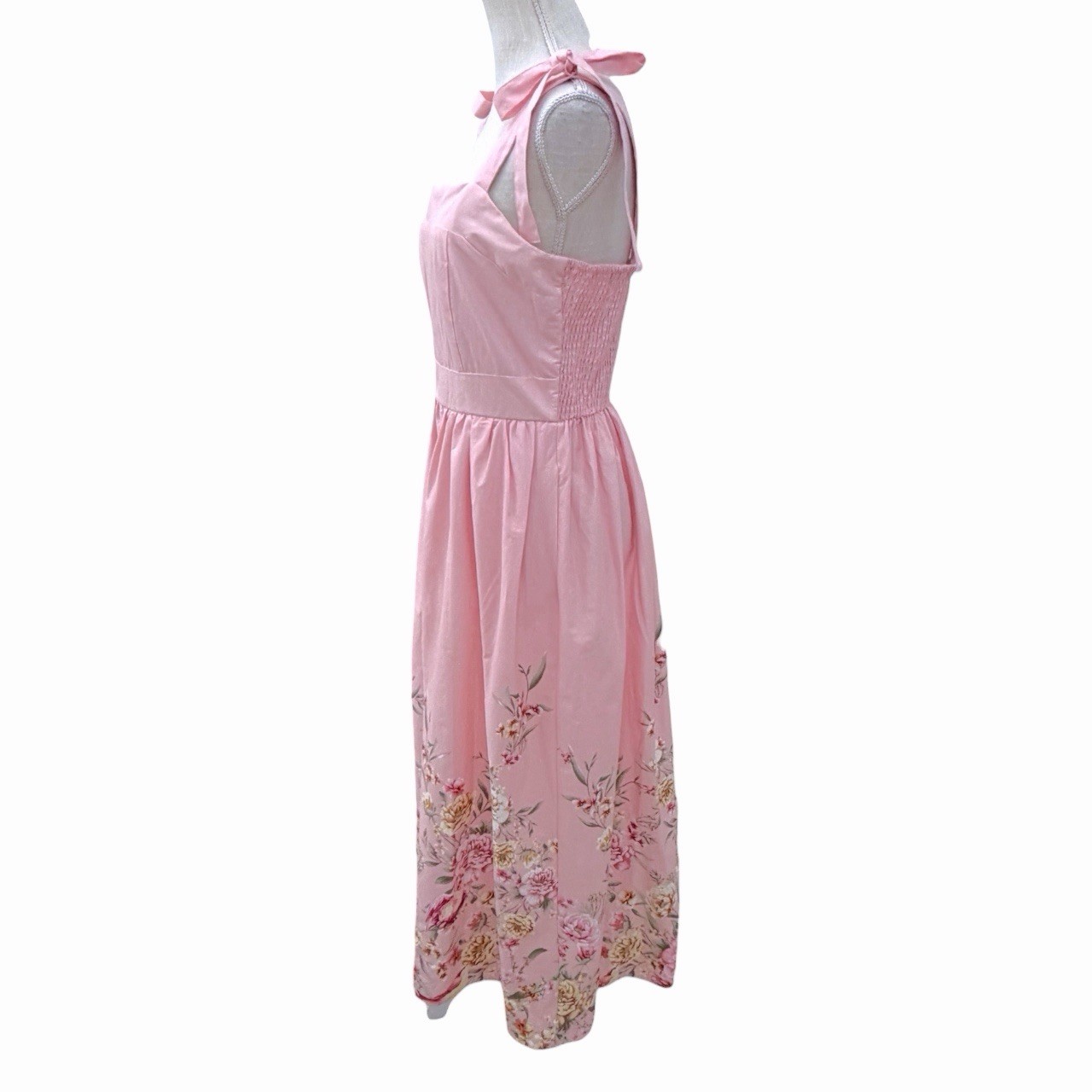 Joie Pink If Only Studio Floral Cotton Midi Dress Size Large L NWT