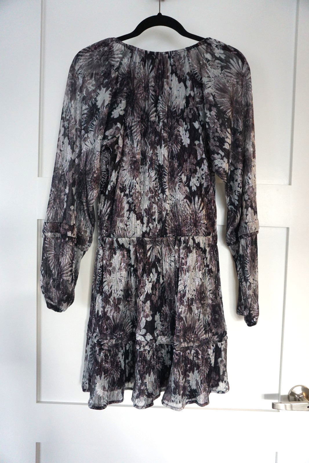 $395 Ramy Brook Twilight Aaliyah Mini Dress Long Sleeve Blue Small NWT