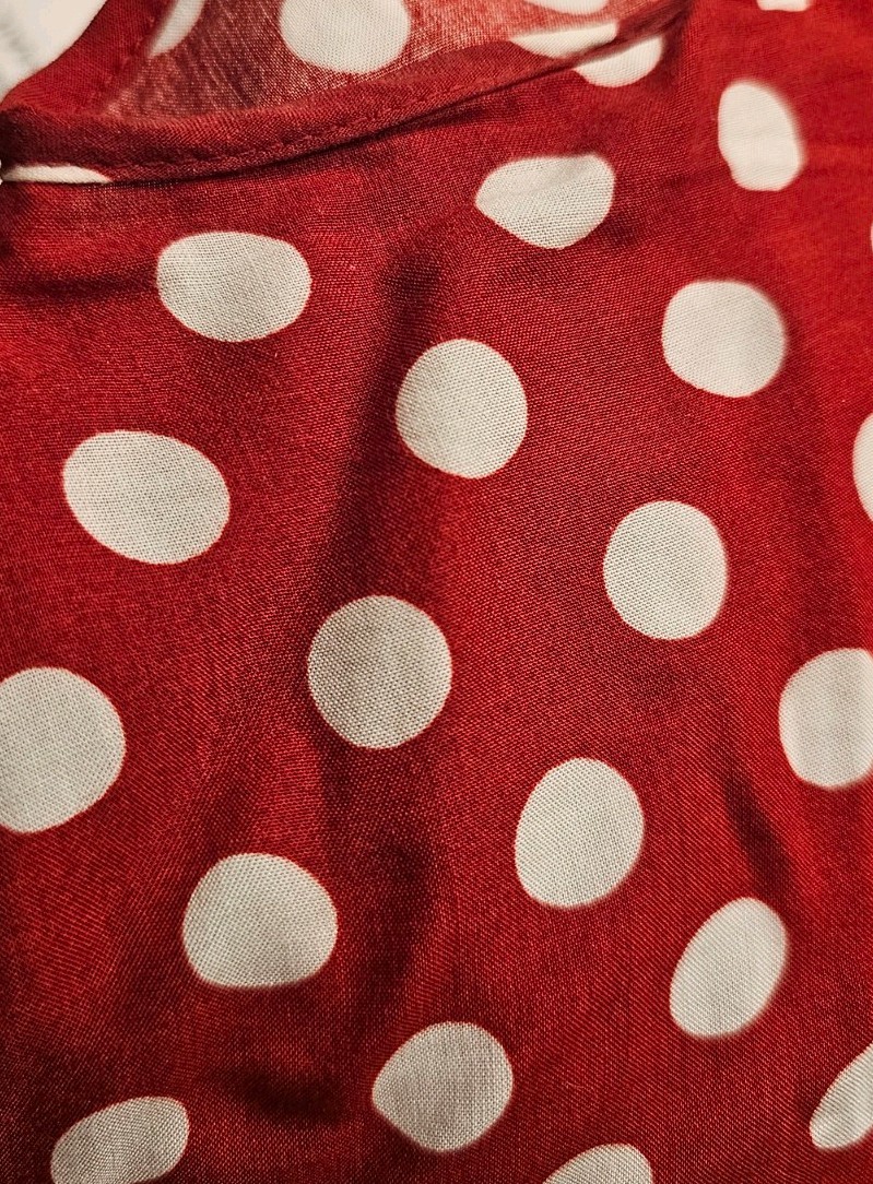 LILBETTER Red White Polka Dot Maxi Dress Women’sSZ XL AdjustableStrapsSleeveless