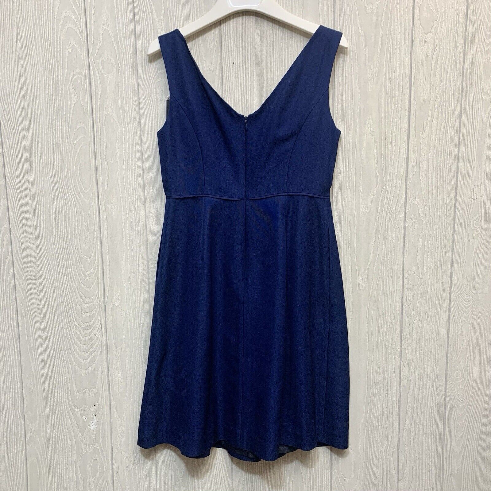 J. Crew Blue Kami Sleeveless V-Neck Dress Classic Faille Navy Size 4 NWT