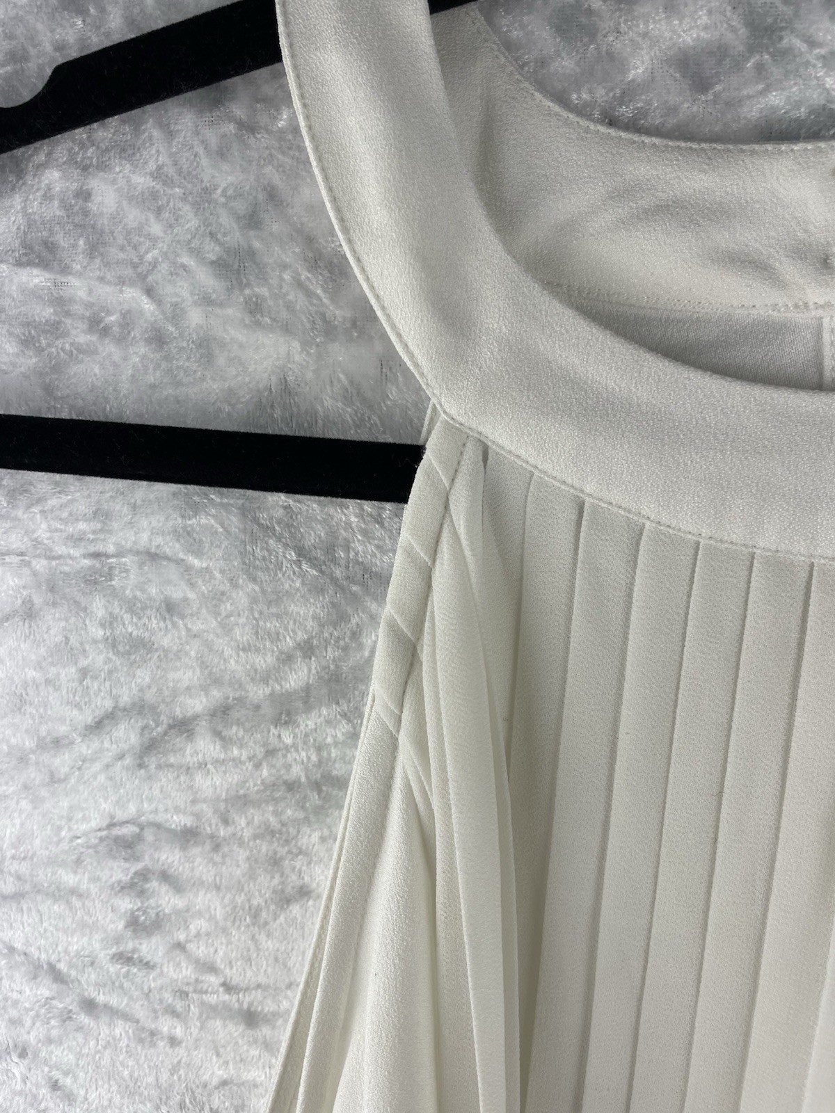 Miss Selfridge Y2K Size 12 Cream / White Handkerchief Hem Floaty Dress Pleated