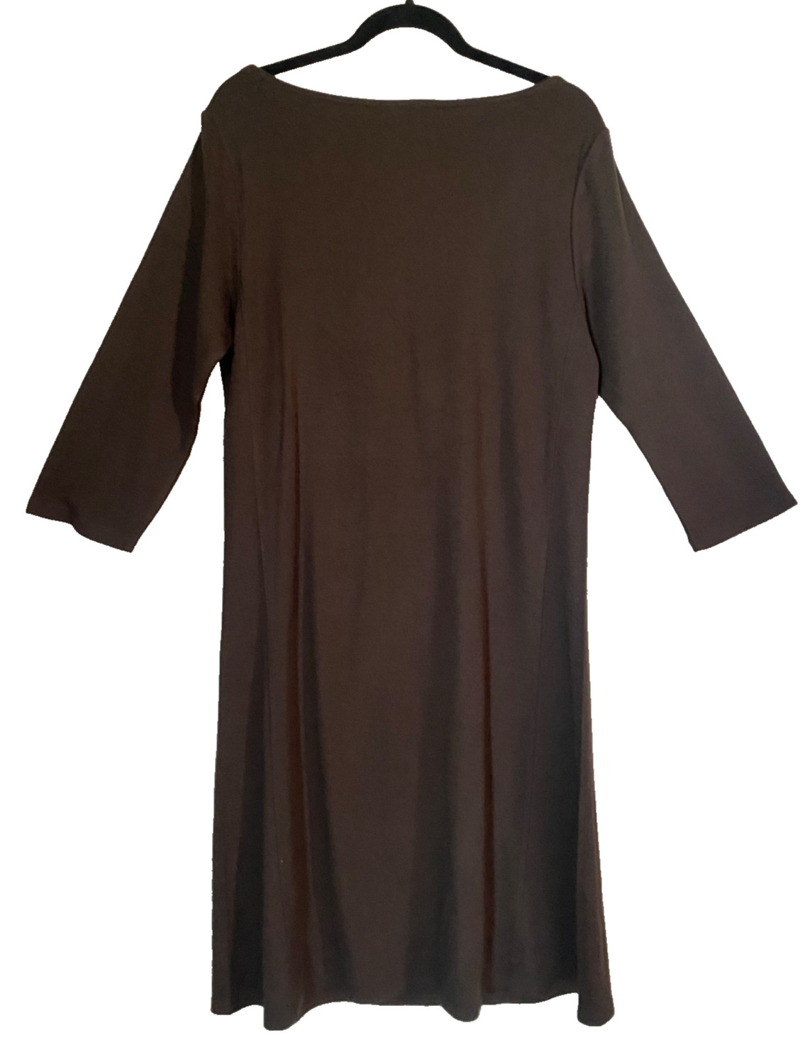 ROYAL ROBBINS Sweater Dress Winter Wool Blend Dk Brown Thermal Draped Neck L NWT